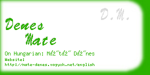 denes mate business card